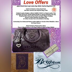 Brighton JOELLE Leather Bag Wallet Dust Bag Orig Box Rare Masterpiece Collection